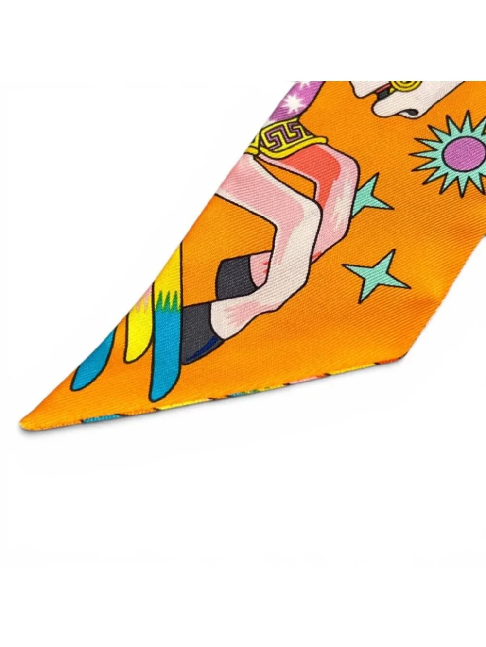 Hermes la Source de Pegase Pegasus Silk 100% Twilly Scarf Multicolor